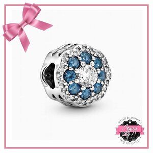 Blue Sparkle Flower Charm